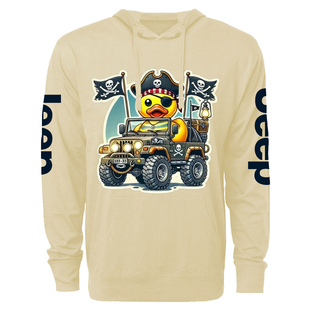 Pirate Duckie Driving a Jp Oversized Lightweight Hoodie