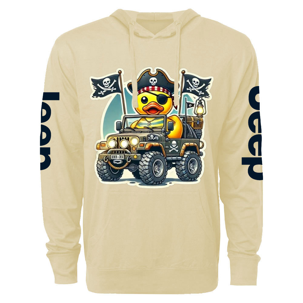 Pirate Duckie Driving a Jp Oversized Lightweight Hoodie