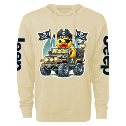 Pirate Duckie Driving a Jp Oversized Lightweight Hoodie