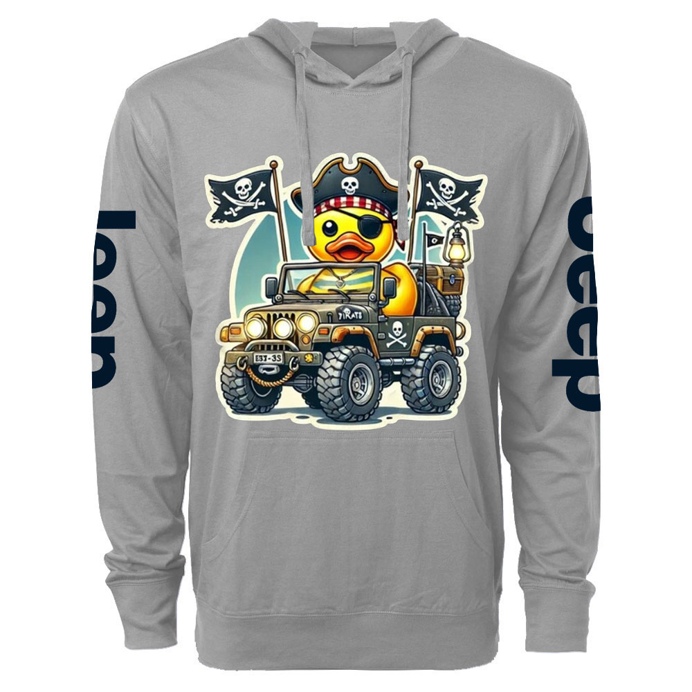 Pirate Duckie Driving a Jp Oversized Lightweight Hoodie