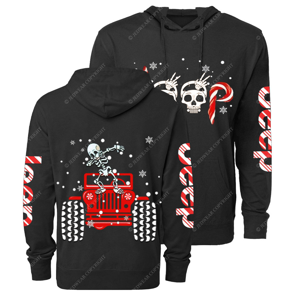 Candy Cane Skull Dancing Merry JperMas Oversized Lightweight Hoodie