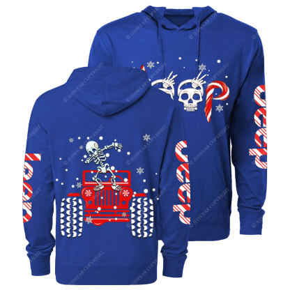 Candy Cane Skull Dancing Merry JperMas Oversized Lightweight Hoodie
