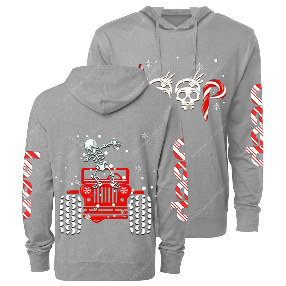 Candy Cane Skull Dancing Merry JperMas Oversized Lightweight Hoodie