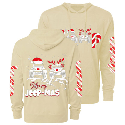 Santa Deer Candy Jp Merry Christmas Double Printed Oversized Lightweight Hoodie