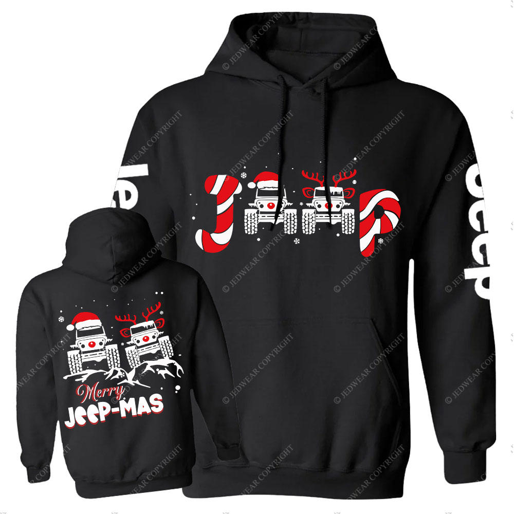 Santa Deer Candy Jp Merry Christmas Double Printed Casual Hoodie