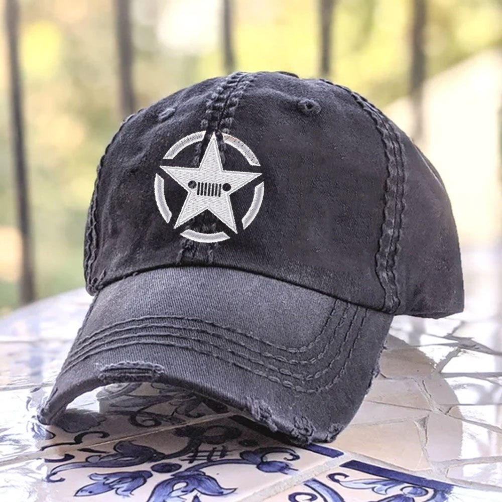 Jp Star Embroidery Hat, Ponytail Baseball Cap