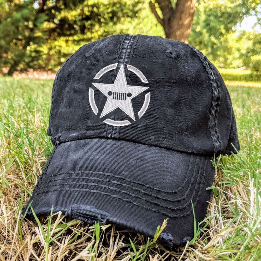 Jp Star Embroidery Hat, Ponytail Baseball Cap