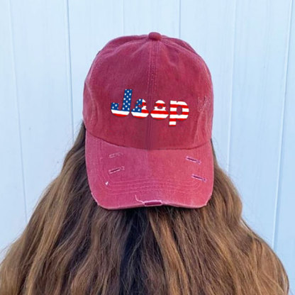 Duck 4th of July Jp USA Flag Baseball Cap