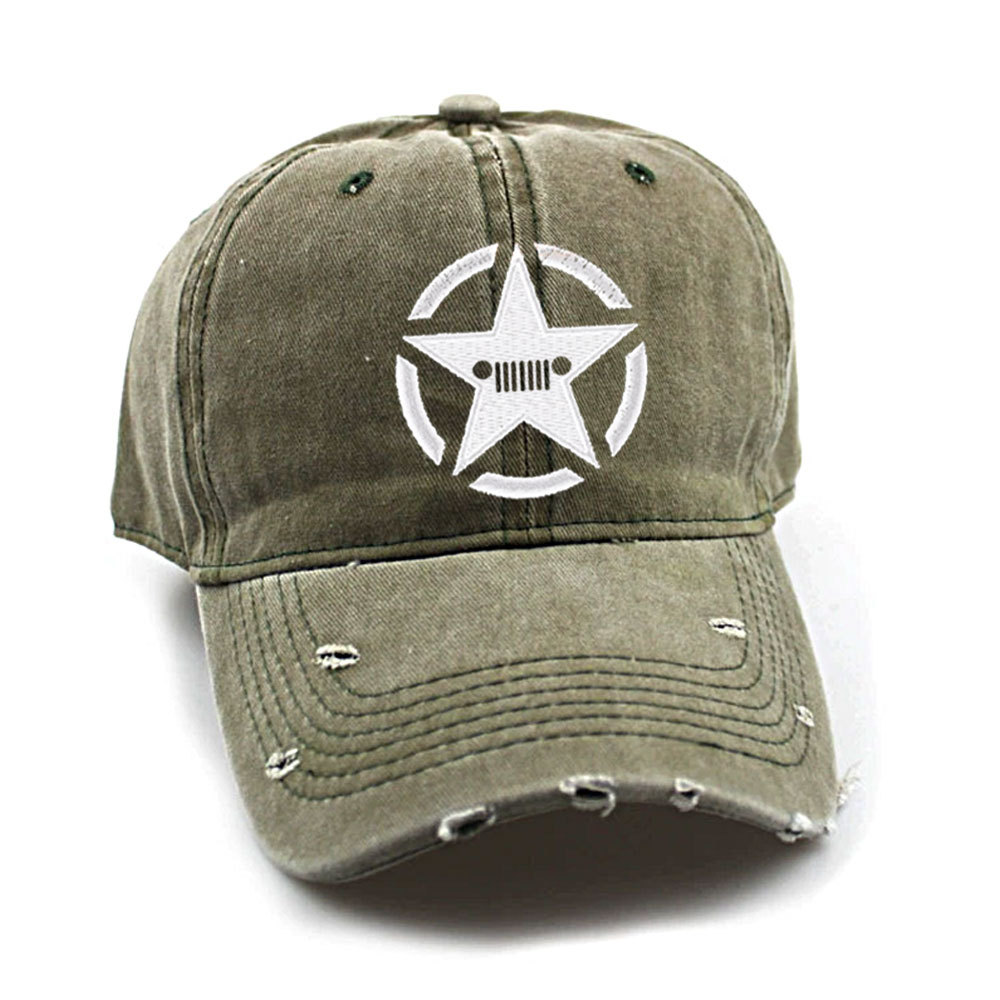 Jp Star Embroidery Hat, Ponytail Baseball Cap