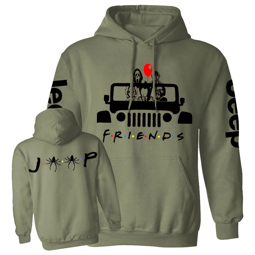 Horror Friends Jp Halloween Jp Double Printed Casual Hoodie