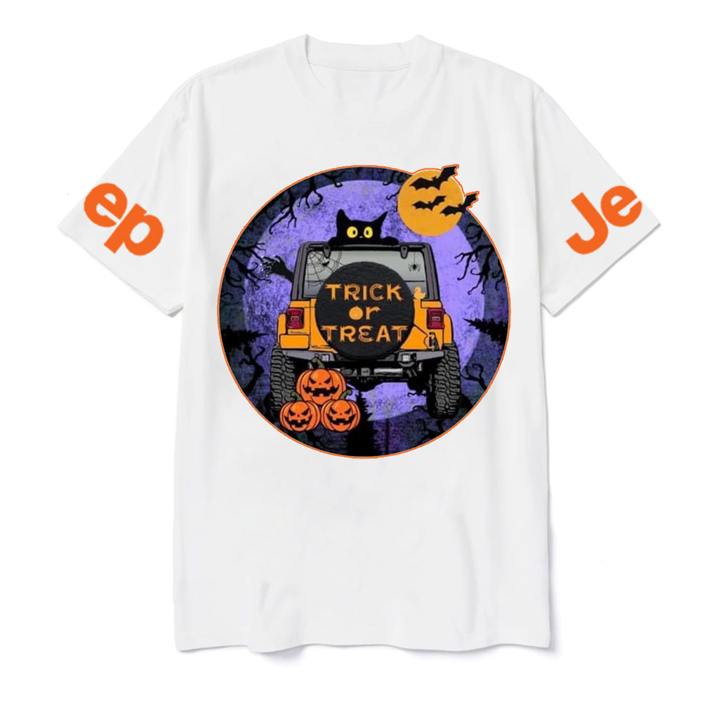 Trick or Treat Halloween Night Black Cat Jp T-Shirt
