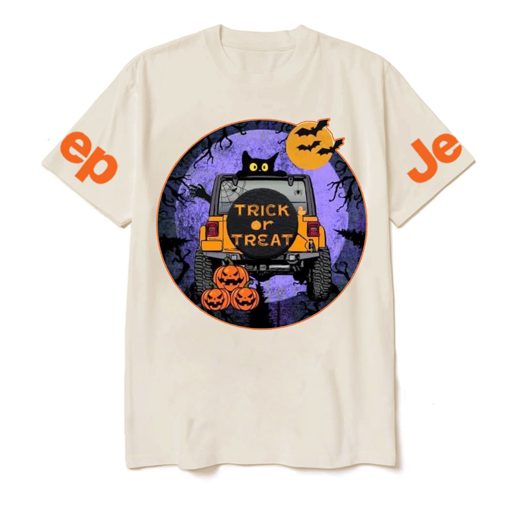 Trick or Treat Halloween Night Black Cat Jp T-Shirt