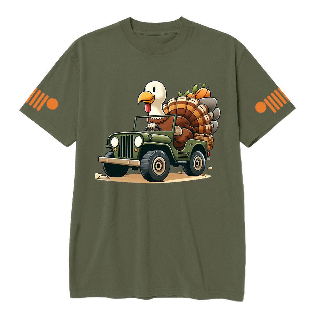 Funny Turkey Drive a Jp Thanksgiving Day T-Shirt