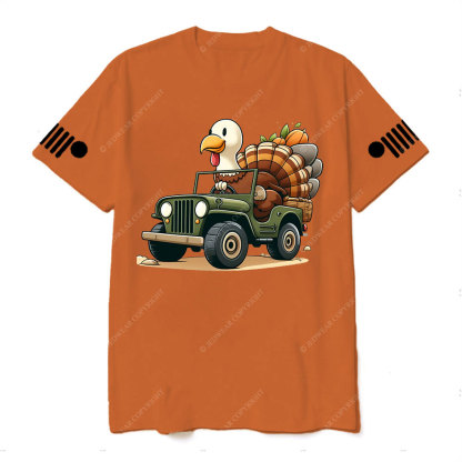 Funny Turkey Drive a Jp Thanksgiving Day T-Shirt