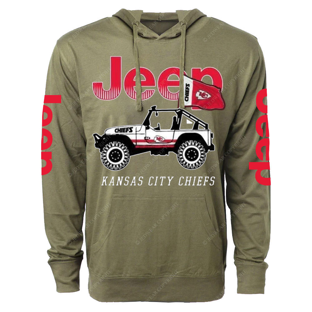 Kansas City Chiefs Jp Flag Oversized Lightweight Hoodie