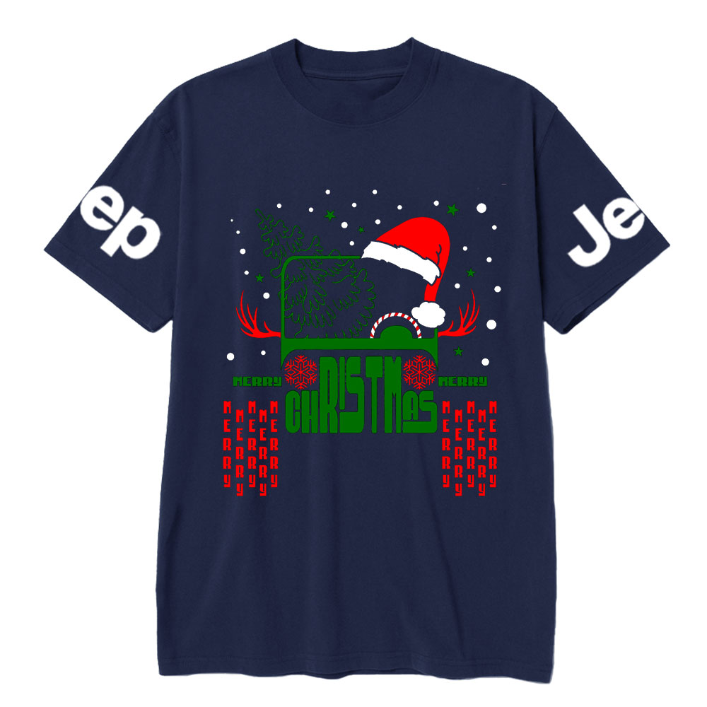 Christmas Off Road Car Santa Hat Jp T-Shirt