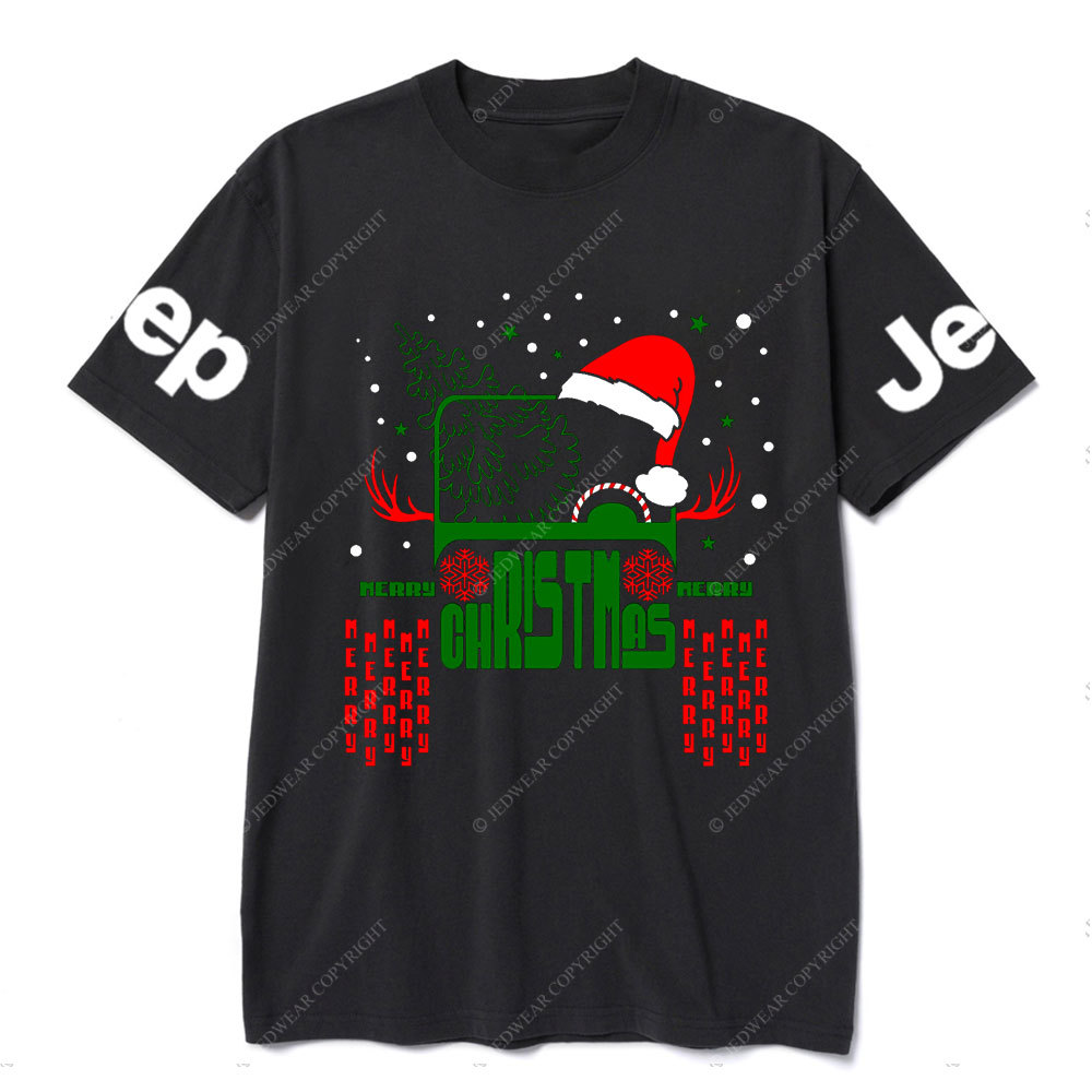 Christmas Off Road Car Santa Hat Jp T-Shirt