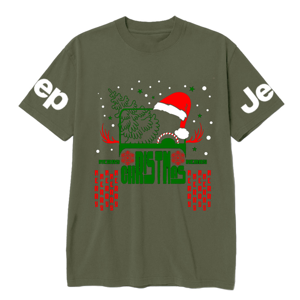 Christmas Off Road Car Santa Hat Jp T-Shirt