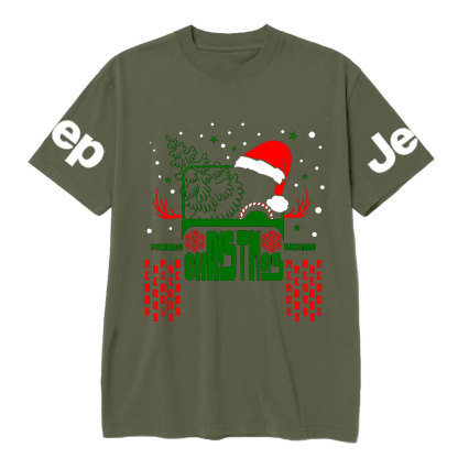 Christmas Off Road Car Santa Hat Jp T-Shirt