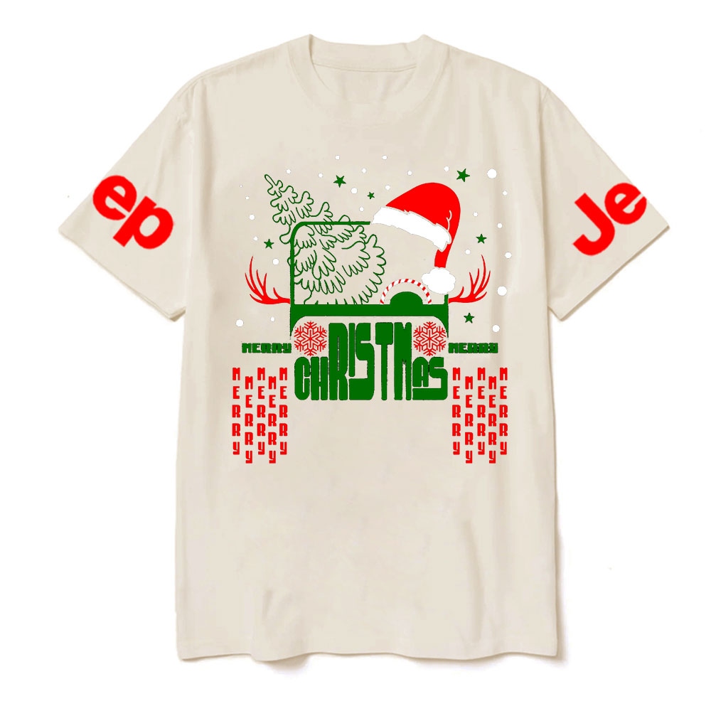 Christmas Off Road Car Santa Hat Jp T-Shirt