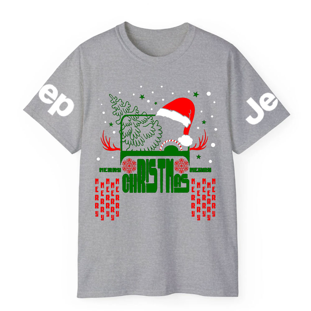 Christmas Off Road Car Santa Hat Jp T-Shirt
