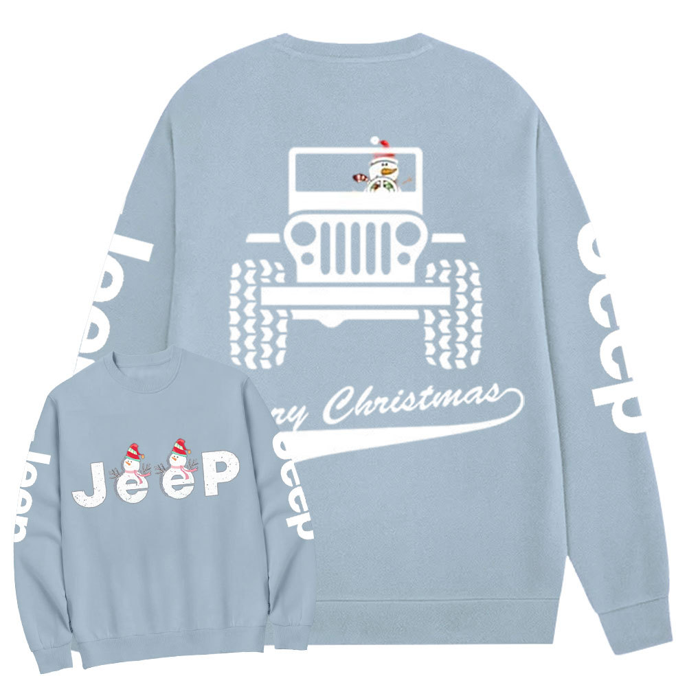 Merry Christmas Snowman Jp Double Printed Crew Neck Sweatshirt