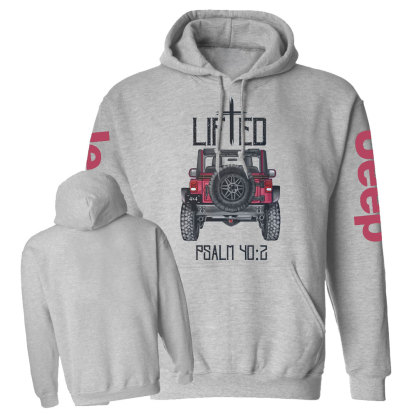 Christian "Lifted" 4x4 Truck Offroad Bible Verse Positive Vibes Jp Casual Hoodie