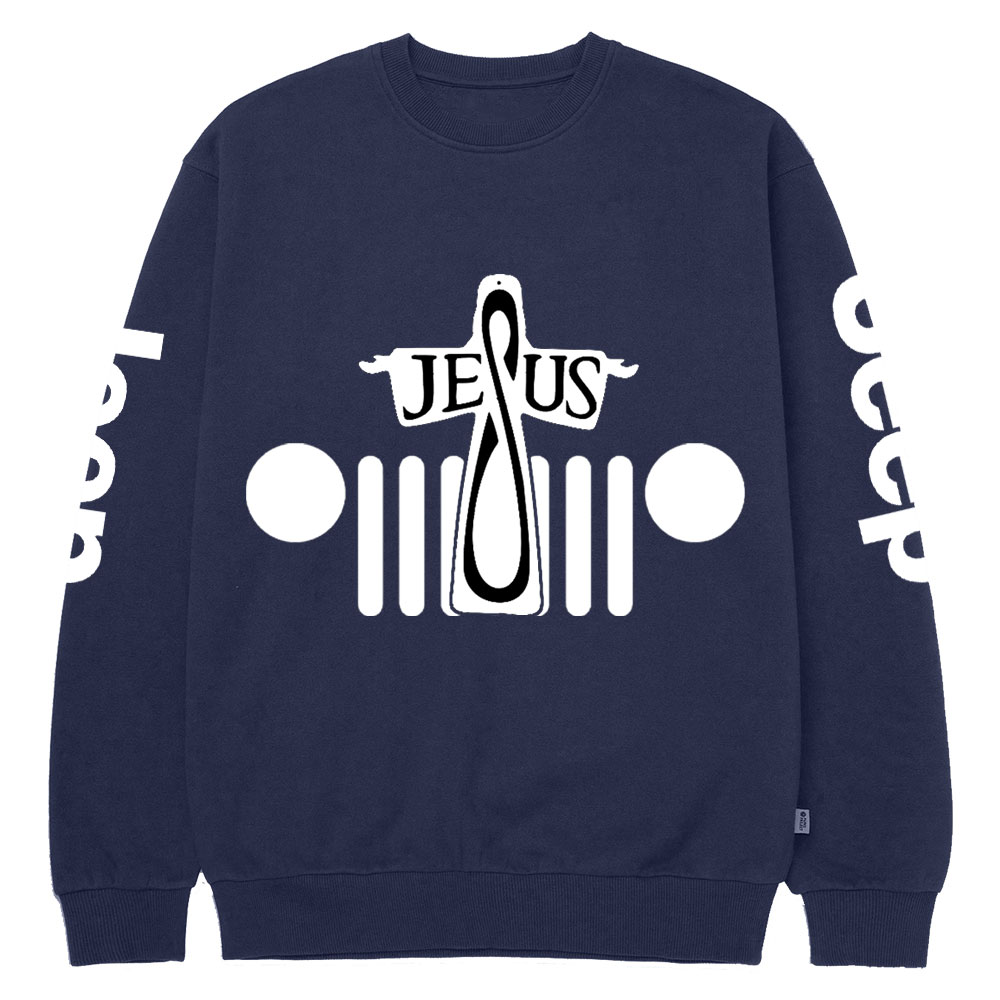 Jesus Cross Jp Grille Crew Neck Sweatshirt