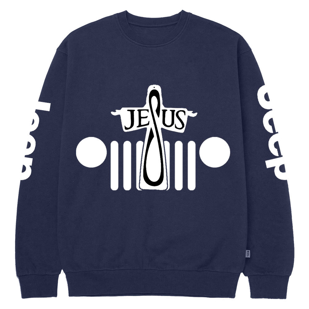 Jesus Cross Jp Grille Crew Neck Sweatshirt