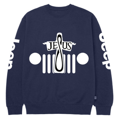Jesus Cross Jp Grille Crew Neck Sweatshirt