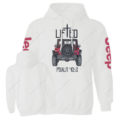 Christian "Lifted" 4x4 Truck Offroad Bible Verse Positive Vibes Jp Casual Hoodie