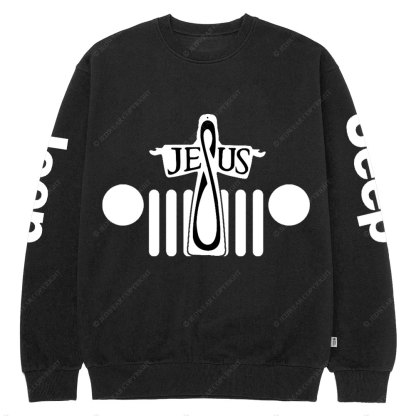 Jesus Cross Jp Grille Crew Neck Sweatshirt