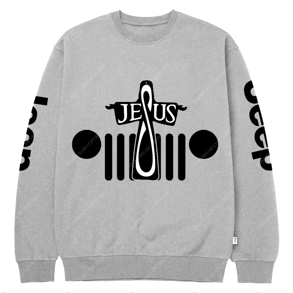 Jesus Cross Jp Grille Crew Neck Sweatshirt