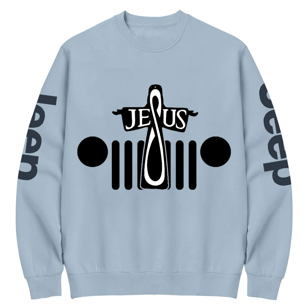 Jesus Cross Jp Grille Crew Neck Sweatshirt