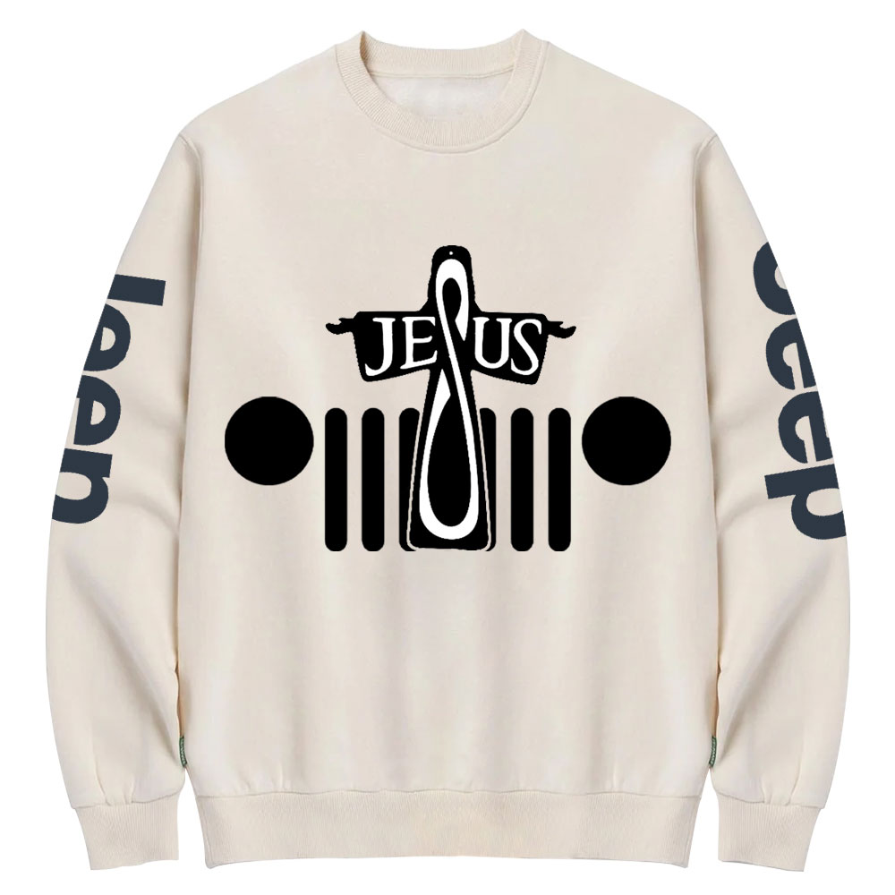 Jesus Cross Jp Grille Crew Neck Sweatshirt