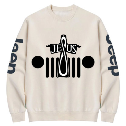 Jesus Cross Jp Grille Crew Neck Sweatshirt