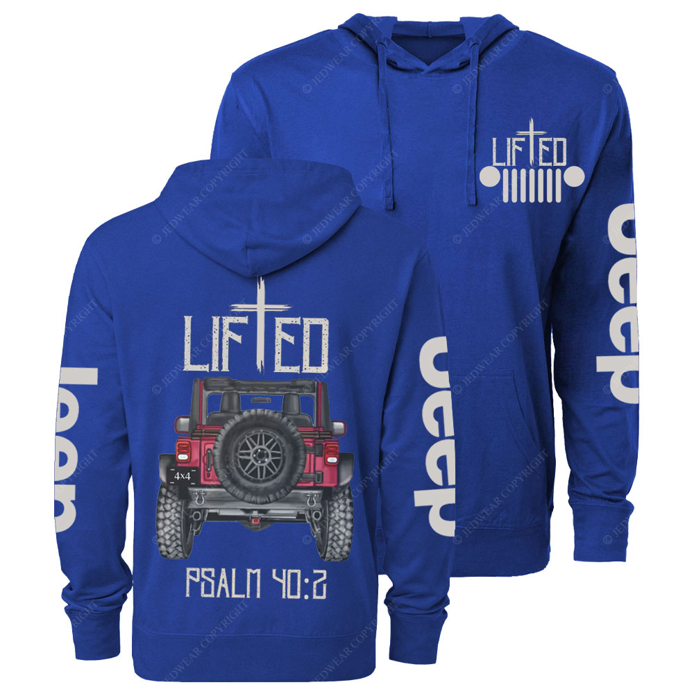 Christian "Lifted" Jp Truck Bible Verse Positive Vibes Double Printed Oversized Lightweight Hoodie