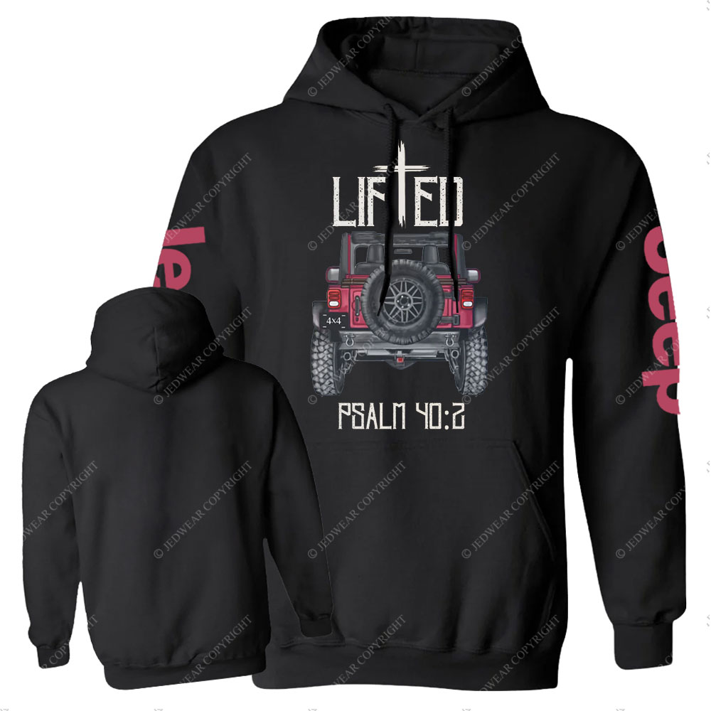 Christian "Lifted" 4x4 Truck Offroad Bible Verse Positive Vibes Jp Casual Hoodie