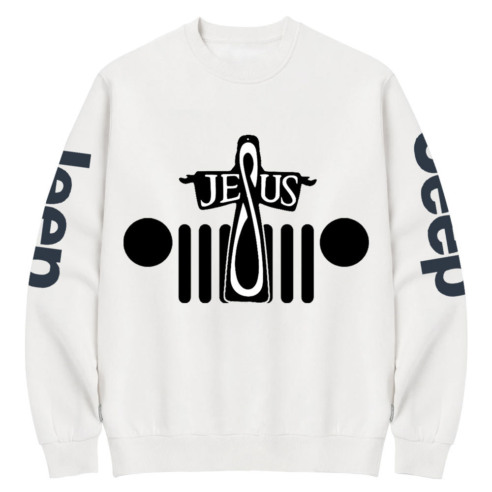Jesus Cross Jp Grille Crew Neck Sweatshirt