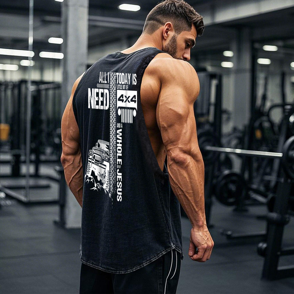 All I Need Today Is Jp And A Whole Jesus 4x4 Double Printed - Men Tank