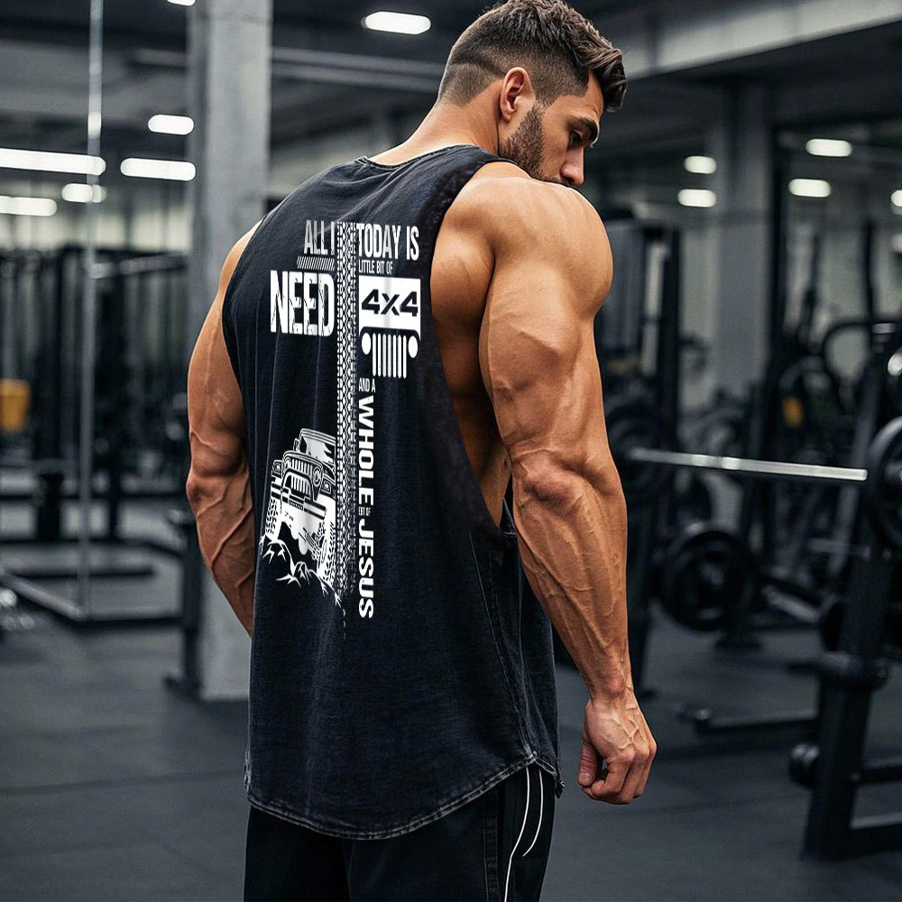 All I Need Today Is Jp And A Whole Jesus 4x4 Double Printed - Men Tank