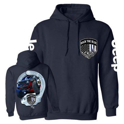 We've Got Your Six, Police Back the Blue Handcuff Double Printed Casual Hoodie