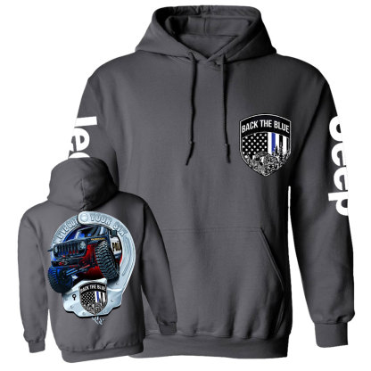 We've Got Your Six, Police Back the Blue Handcuff Double Printed Casual Hoodie