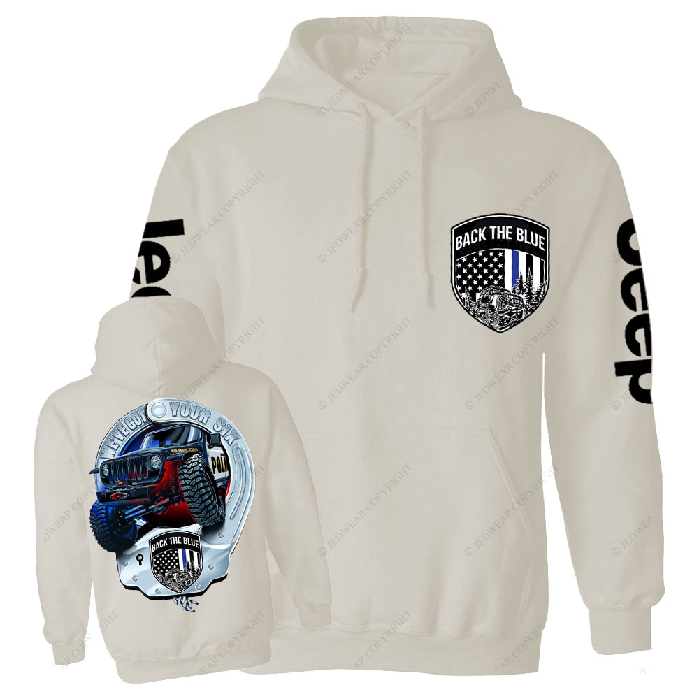 We've Got Your Six, Police Back the Blue Handcuff Double Printed Casual Hoodie