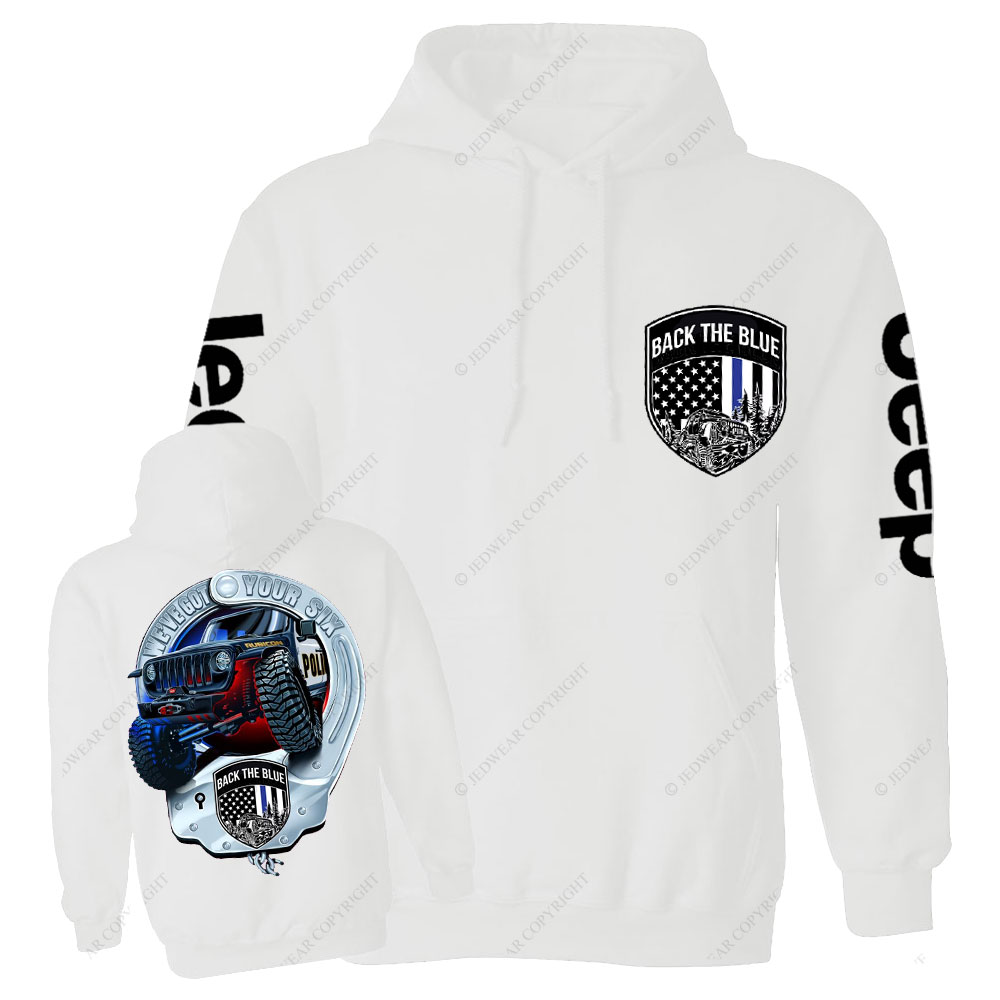 We've Got Your Six, Police Back the Blue Handcuff Double Printed Casual Hoodie