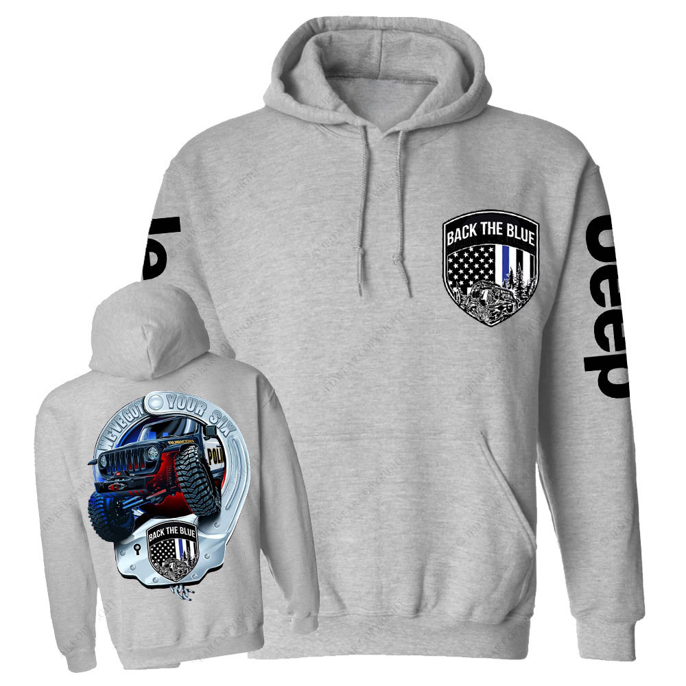 We've Got Your Six, Police Back the Blue Handcuff Double Printed Casual Hoodie