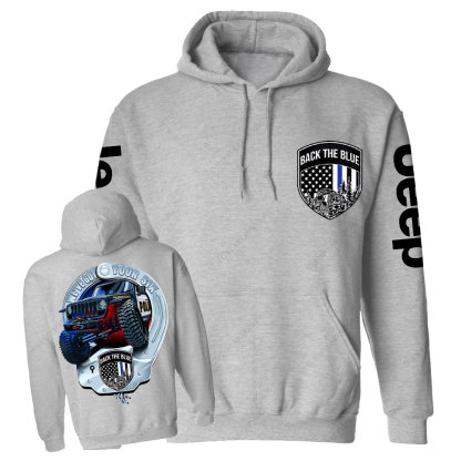 We've Got Your Six, Police Back the Blue Handcuff Double Printed Casual Hoodie