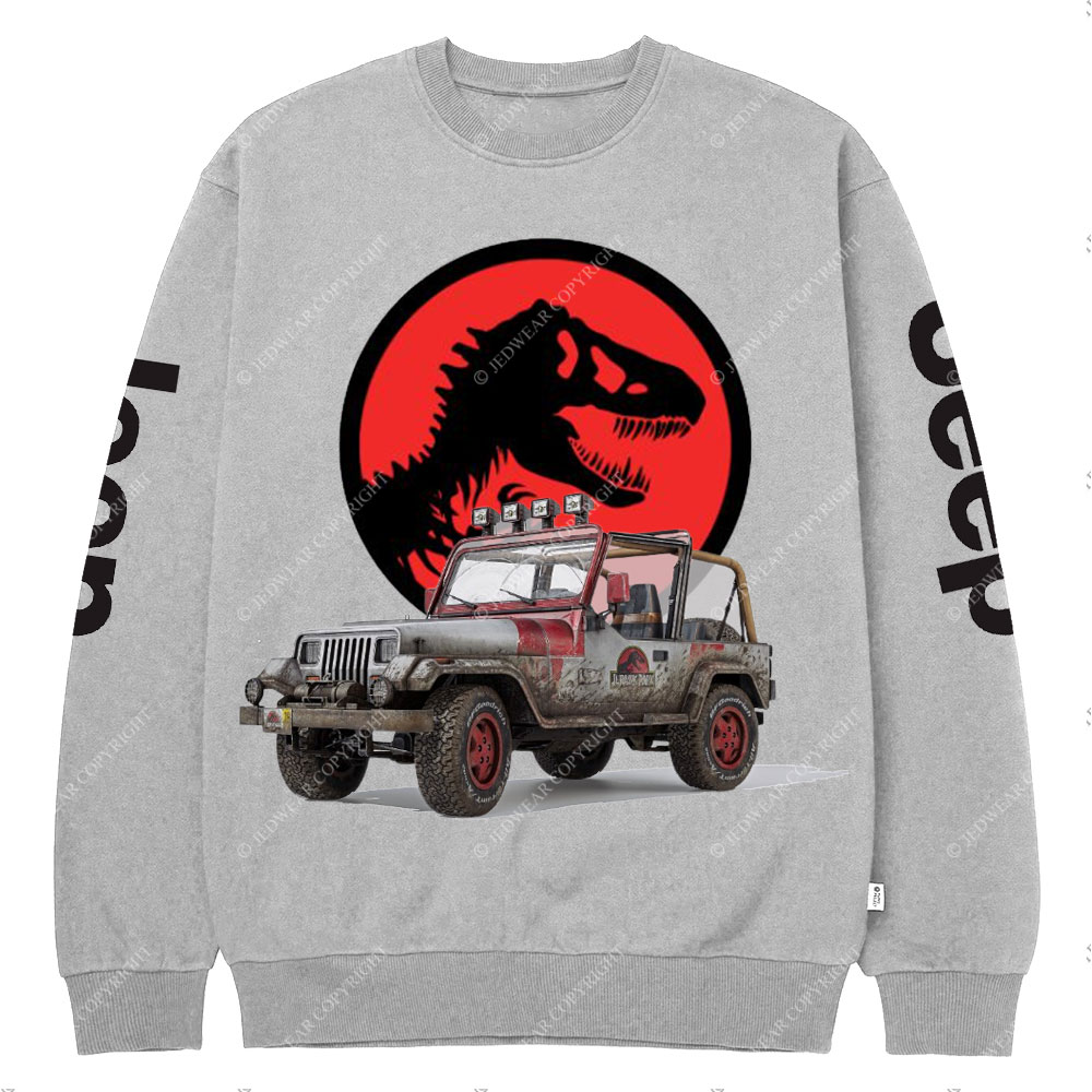Dinosaur Jp with Red Horror Rex Crew Neck Sweatshirt