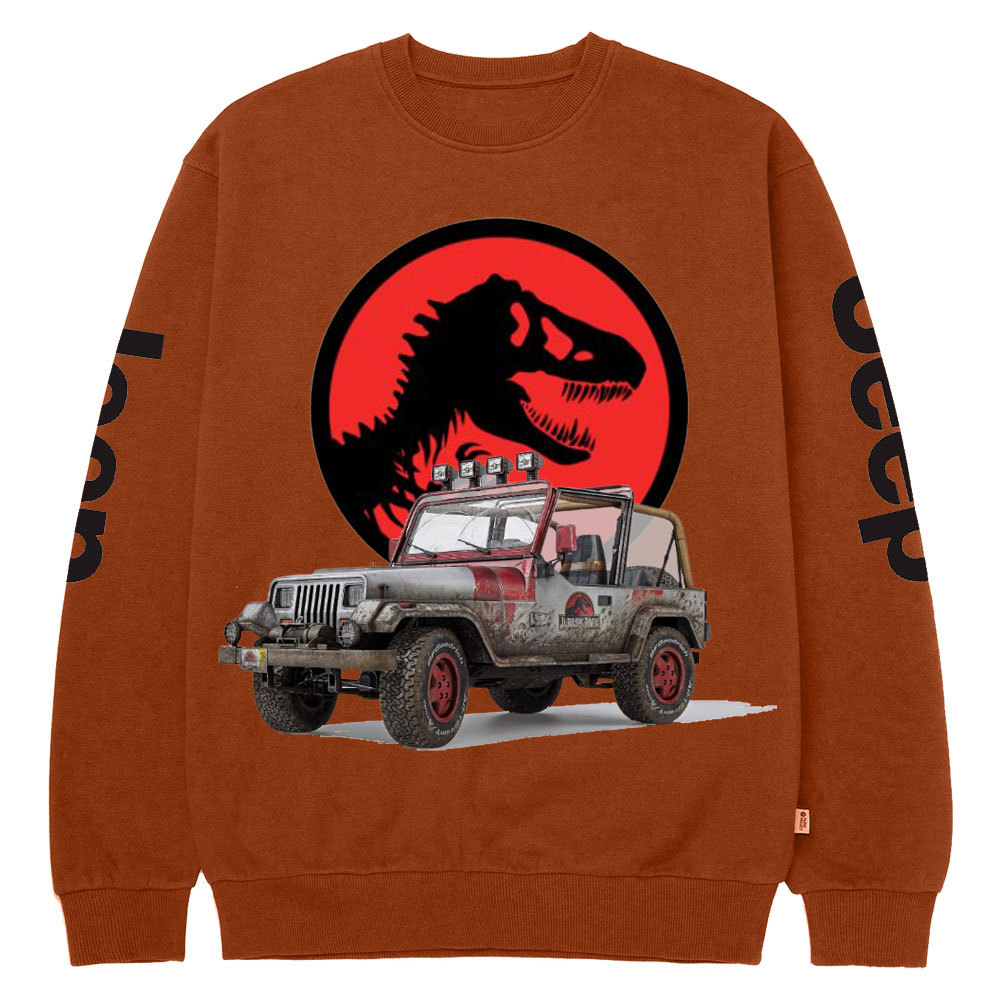 Dinosaur Jp with Red Horror Rex Crew Neck Sweatshirt