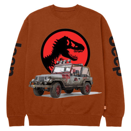Dinosaur Jp with Red Horror Rex Crew Neck Sweatshirt